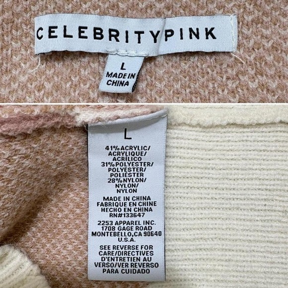 Cream and pink bow with hearts button cardigan soft and thick - Picture 8 of 8